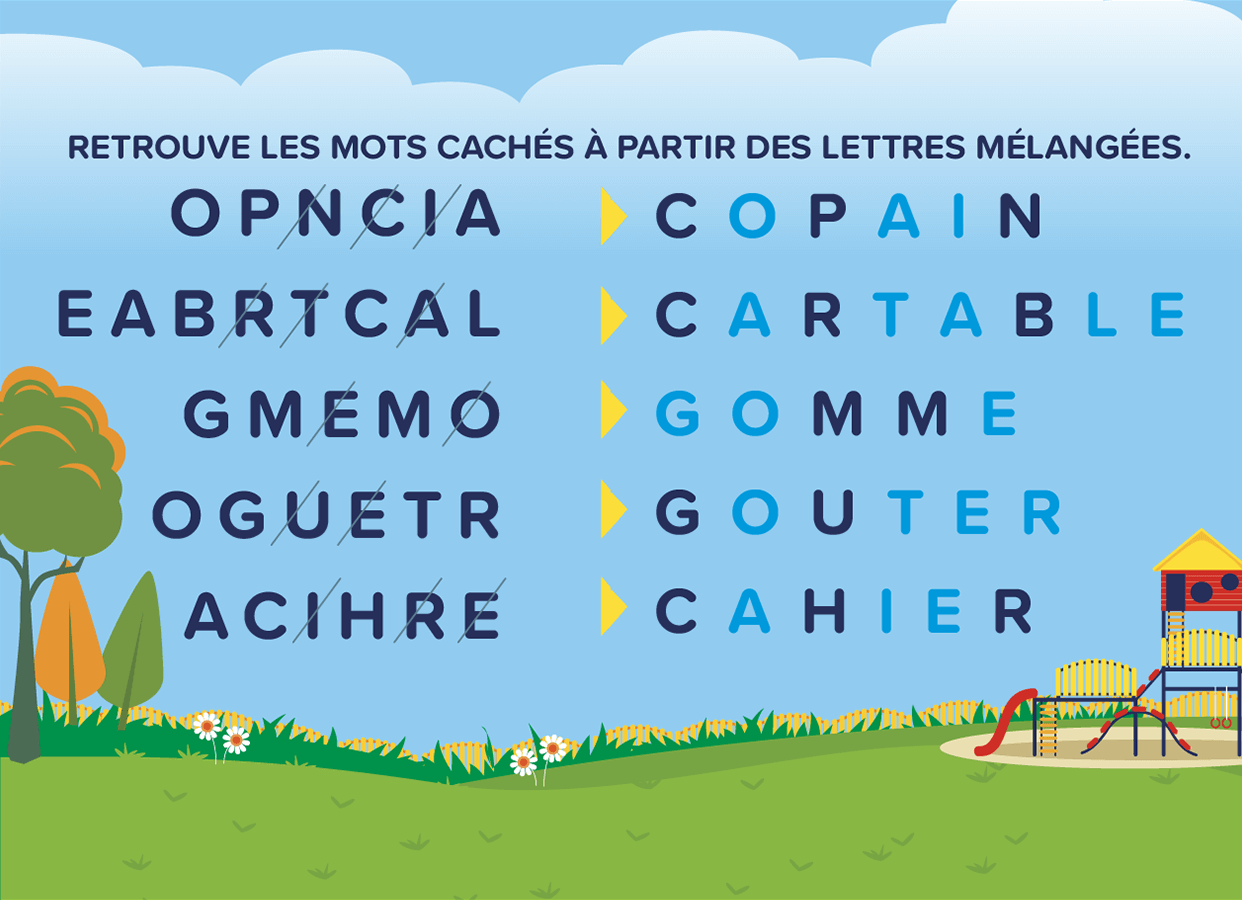 Solution du jeu « Lettres mélangées »